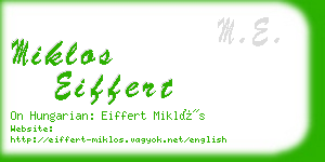 miklos eiffert business card